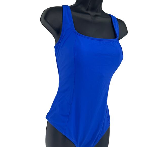 NEW Cupshe Royal Blue Square Neck Slim & Sculpt One Piece Swimsuit Sz Large - Picture 3 of 9